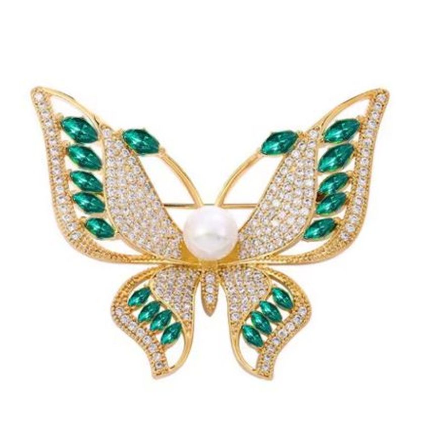 Crystal Set Butterfly Brooch