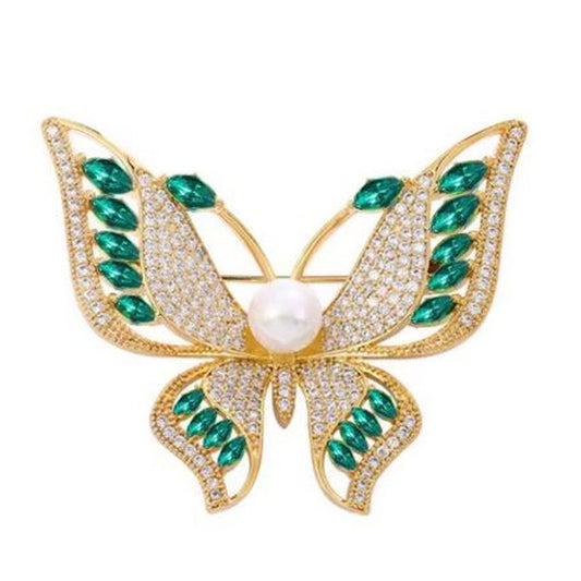 Crystal Set Butterfly Brooch