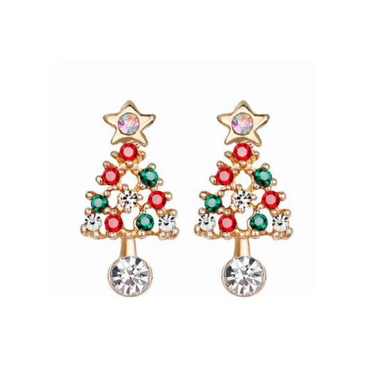Crystal Set Christmas Tree Earrings