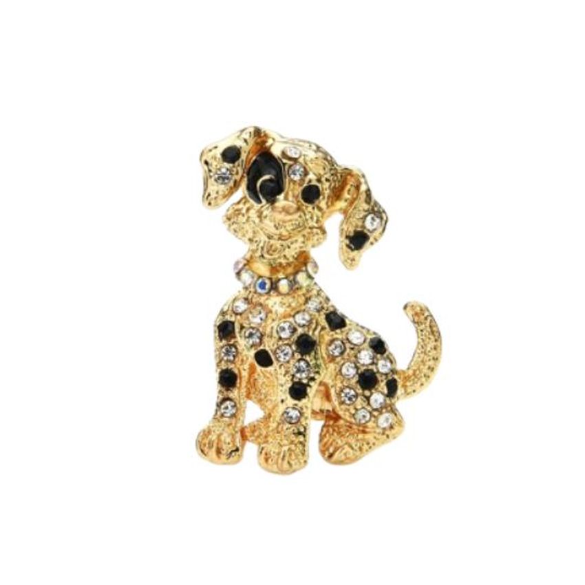 Crystal Set Puppy Ladies Brooch