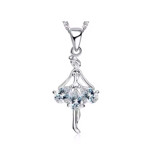 Crystal Skirt Dancing Lady Pendant