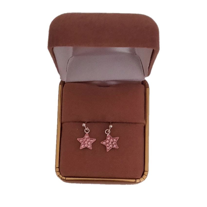 Crystal Star Sterling Silver Earrings(2)