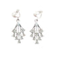 Crystal Stone Drop Silver Clip On Earrings