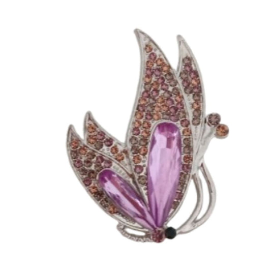 Crystal Wing Butterfly Brooch