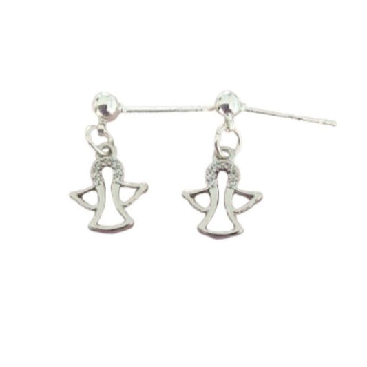 Crystal Angel Girls Silver Earrings