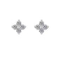 Crystal Flower Stud Clip On Earrings