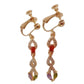 Crystal Multi Colour Drop Clip On Earrings