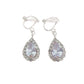 Crystal Peardrop Clip On Earrings