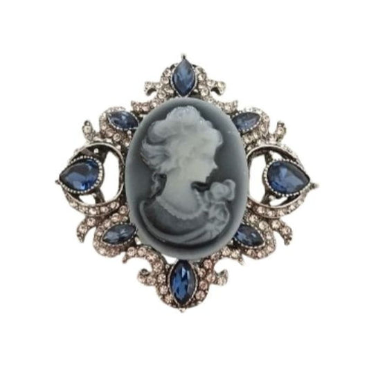 Crystal Set Traditional Cameo Brooch