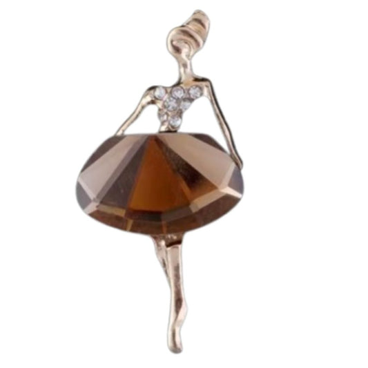 Crystal Skirt Lady Brooch