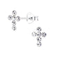 Crystal Sterling Silver Communion Cross Earrings