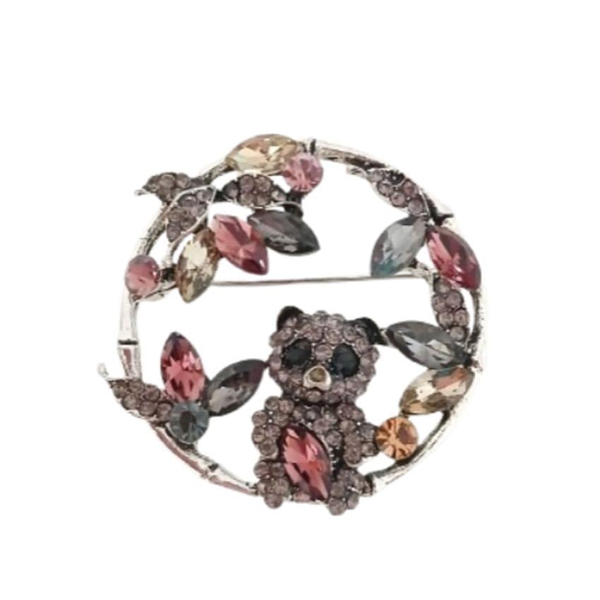 Crystal Teddy Coloured Ladies Brooch