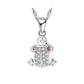 Cubic Zirconia Frog Pendant With Red Eyes