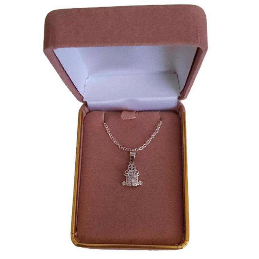 Cubic Zirconia Frog Pendant With Red Eyes(2)