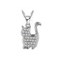 Cubic Zirconia Raised Tail Strolling Cat Pendant