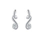 Cubic Zirconia Silver Swirl Earrings