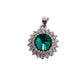 Cubic Zirconia Edged Green Centre Glass Stone Pendant