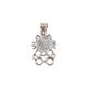 Cubic Zirconia Face Silver Body Kitty Cat Pendant