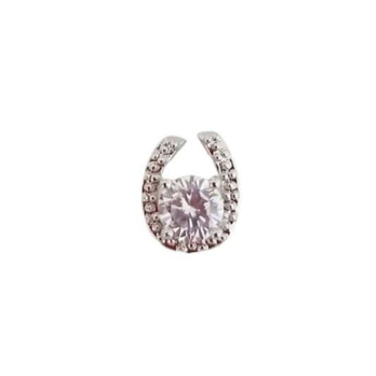 Cubic Zirconia Set Horseshoe Pendant Necklace