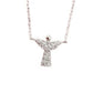Cubic Zirconia Set Sterling Silver Girls Angel Necklace