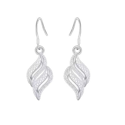 Cut Out Silver Earrings On Silver Hook Stem