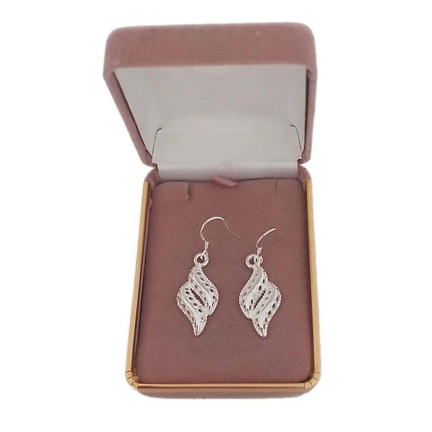 Cut Out Silver Earrings On Silver Hook Stem(2)