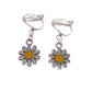 Daisy Flower Clip On Earrings
