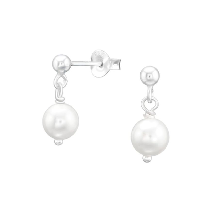 Dangly 7mm Pearl Sterling Silver Earrings