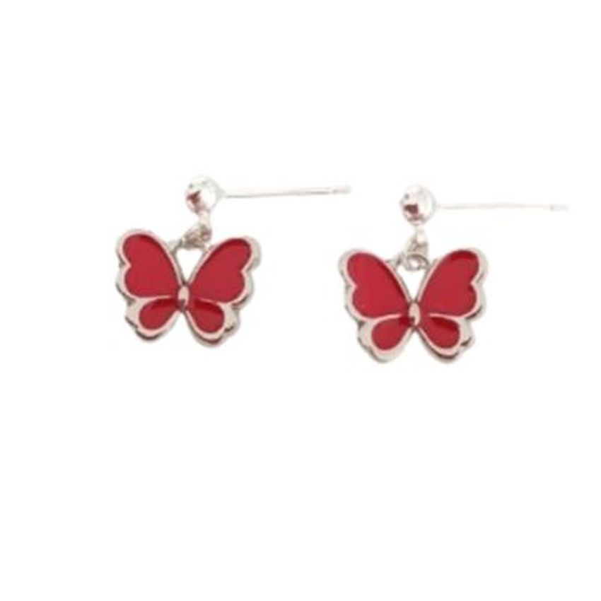 Dangly Butterfly Sterling Silver Earrings