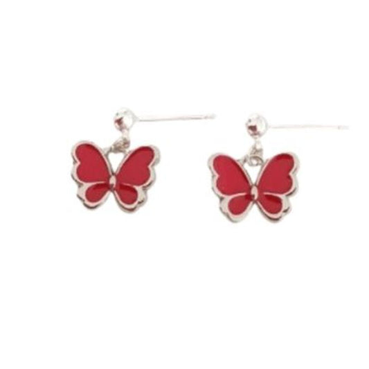 Dangly Butterfly Sterling Silver Earrings