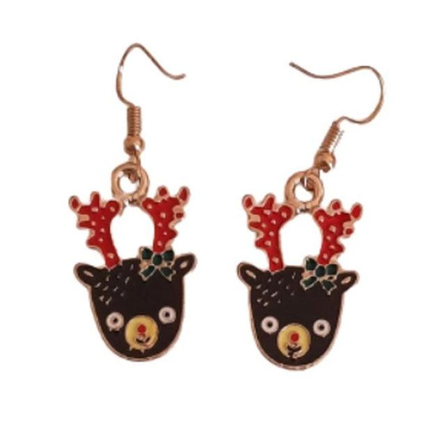 Dangly Christmas Reindeer Earrings