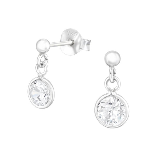 Dangly Cubic Zirconia Sterling Silver Earrings