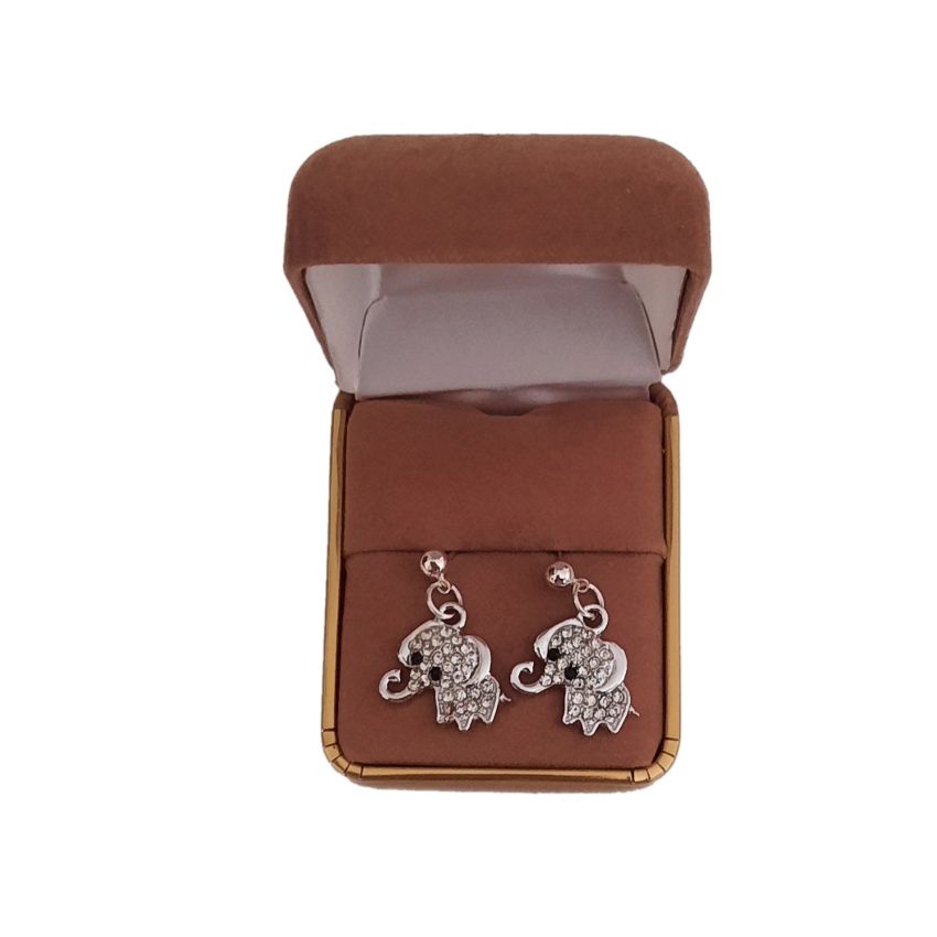Dangly Elephant Silver Earrings(2)