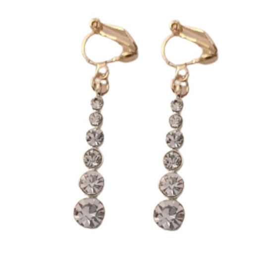 Dangly Gold Clip On Earrings