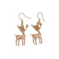 Dangly Gold Reindeer Earrings