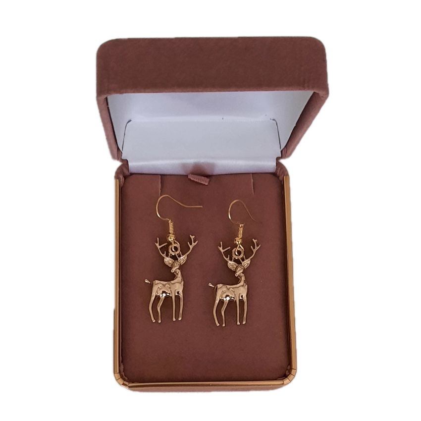 Dangly Gold Reindeer Earrings(2)
