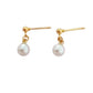 Dangly Gold Tone Pearl Earrings