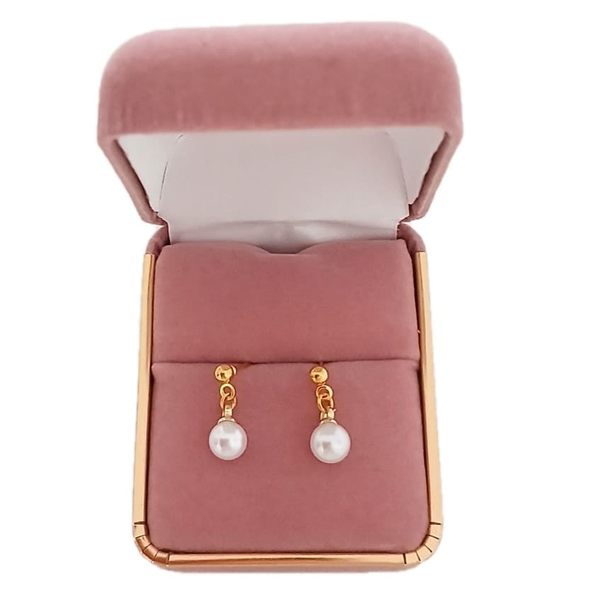 Dangly Gold Tone Pearl Earrings(2)