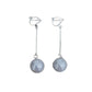 Dangly Grey Pearl Clip On Earrings