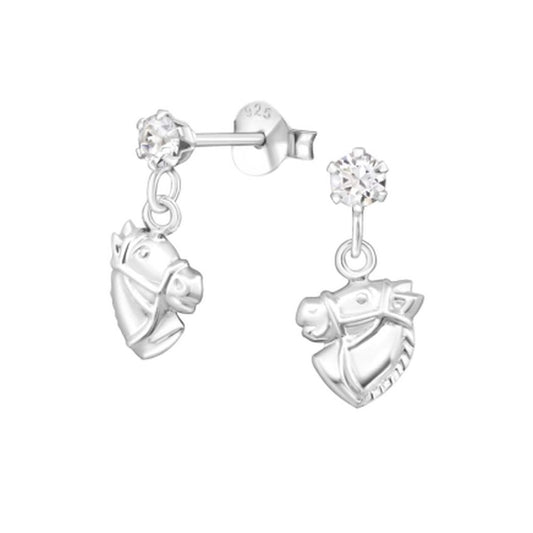 Dangly Horses Head Sterling Silver Earrings