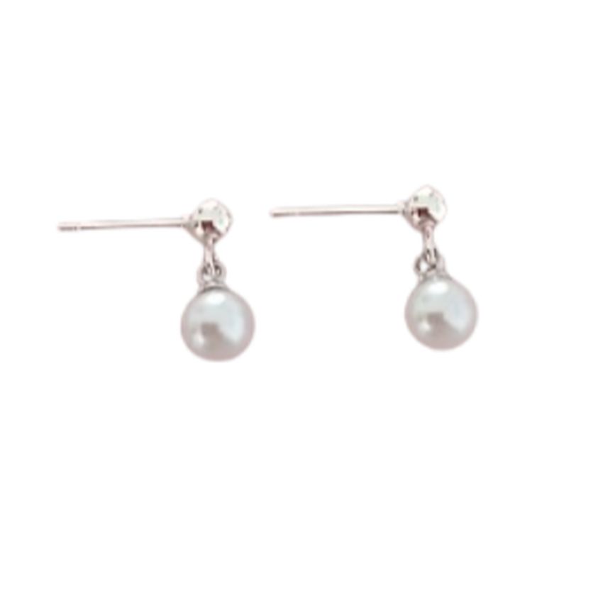 Dangly Kids Pearl Sterling Silver Earrings
