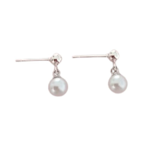 Dangly Kids Pearl Sterling Silver Earrings