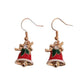 Dangly Red Christmas Bell Hook Earrings