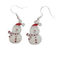 Dangly Traditional Snowman Earrings