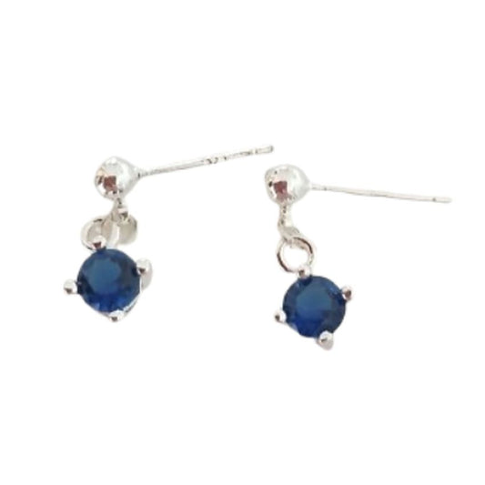 Dangly Blue Stone Girls Silver Earrings