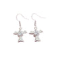 Dangly Cubic Zirconia Centre Sterling Silver Angel Earrings