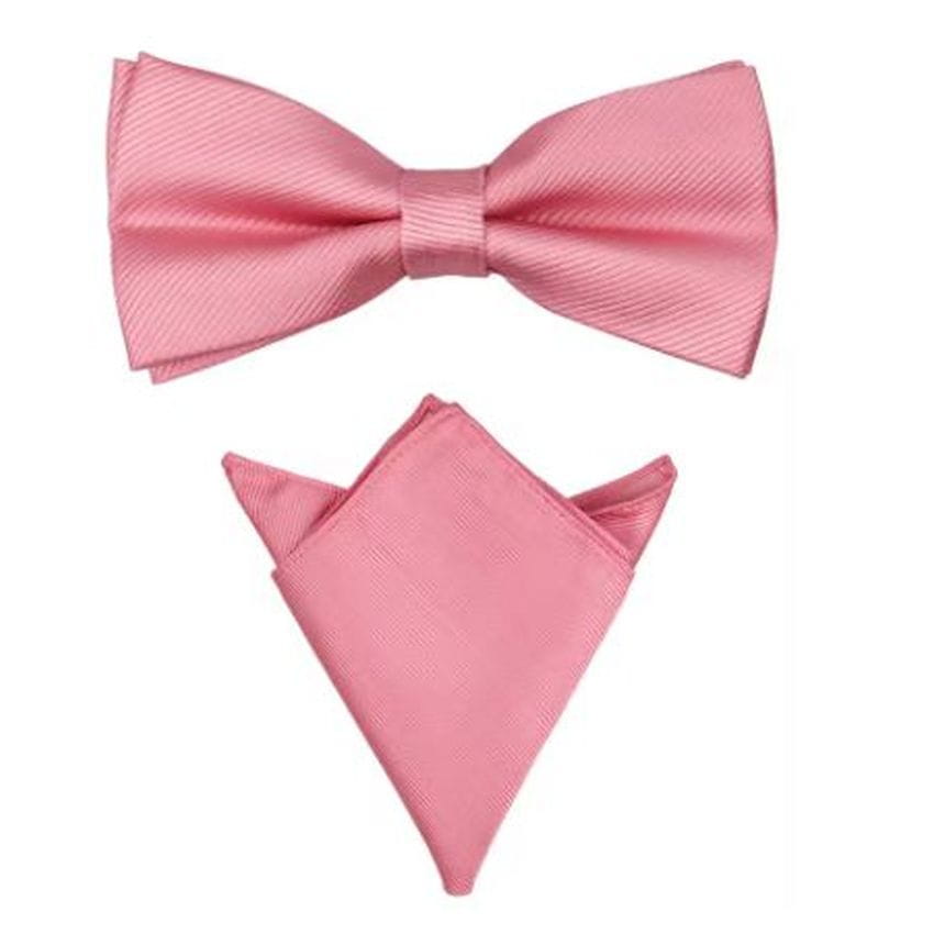 Dark Pastel Pink Adjustable Bow Tie Set