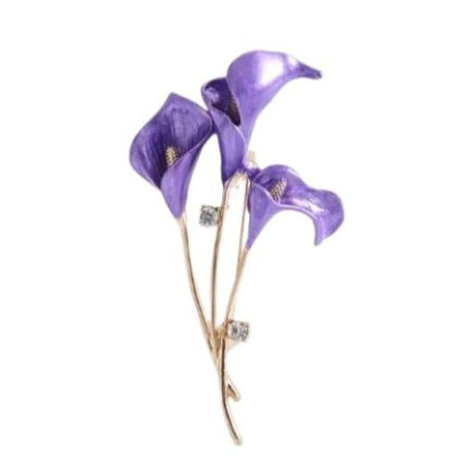 Dark Purple Flower Brooch