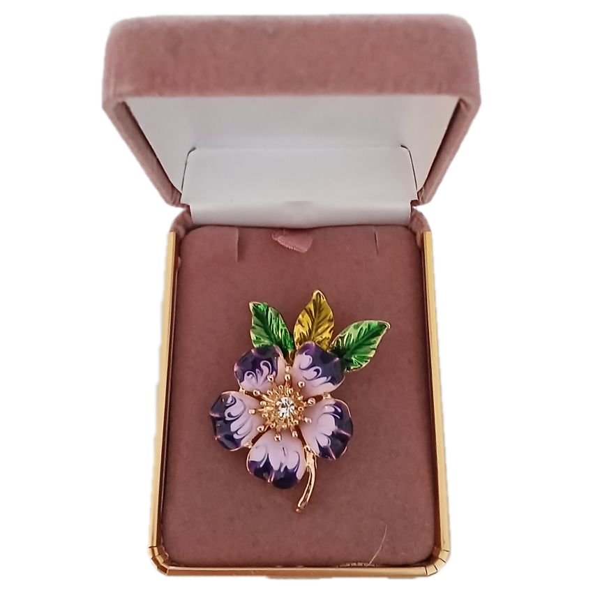 Dark Purple Ladies Flower Brooch(2)