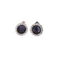 Dark Purple Round Diamante Clip On Earrings
